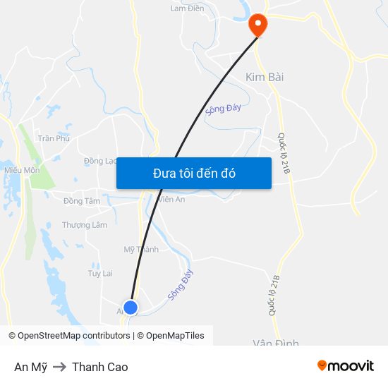 An Mỹ to Thanh Cao map