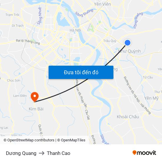 Dương Quang to Thanh Cao map