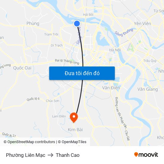 Phường Liên Mạc to Thanh Cao map
