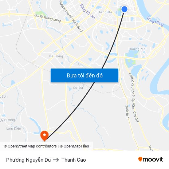 Phường Nguyễn Du to Thanh Cao map