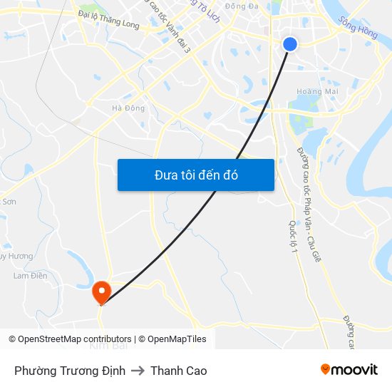 Phường Trương Định to Thanh Cao map