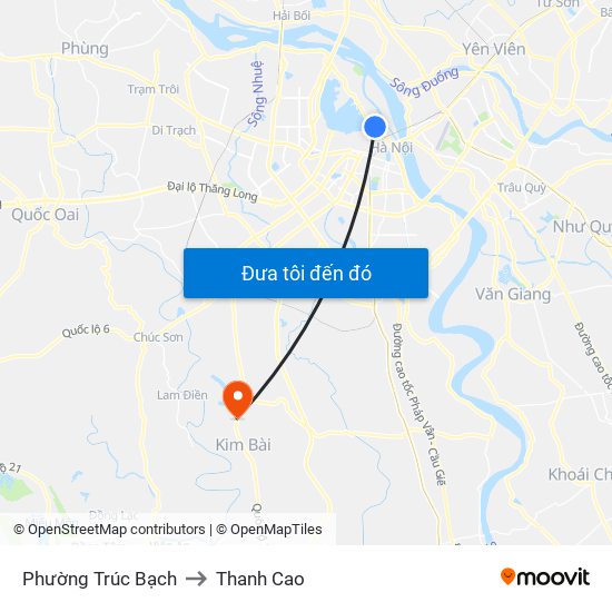 Phường Trúc Bạch to Thanh Cao map