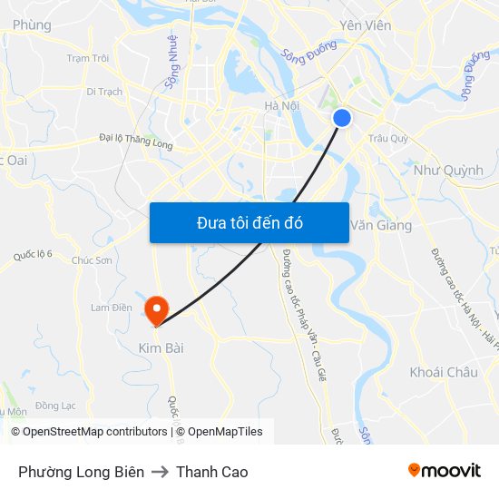 Phường Long Biên to Thanh Cao map
