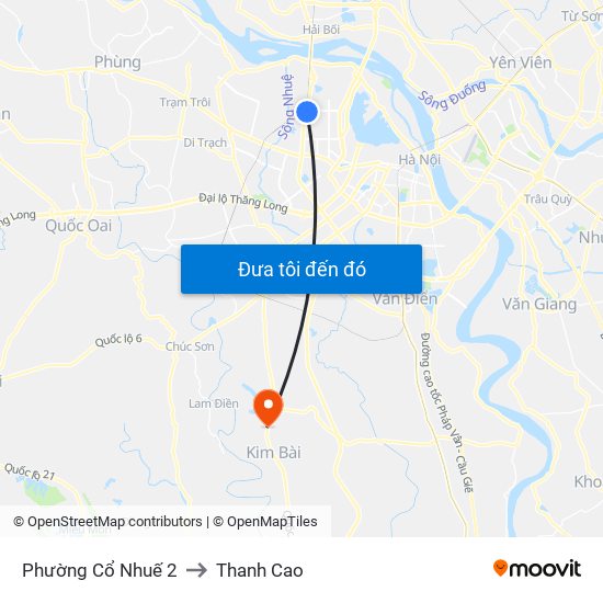 Phường Cổ Nhuế 2 to Thanh Cao map