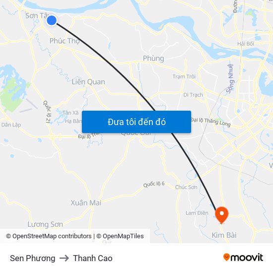Sen Phương to Thanh Cao map