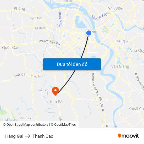 Hàng Gai to Thanh Cao map