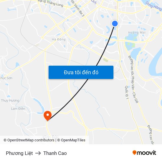 Phương Liệt to Thanh Cao map