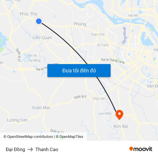 Đại Đồng to Thanh Cao map