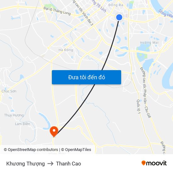 Khương Thượng to Thanh Cao map