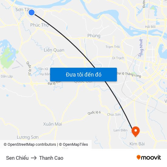 Sen Chiểu to Thanh Cao map