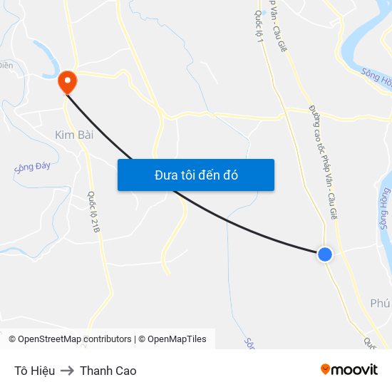Tô Hiệu to Thanh Cao map