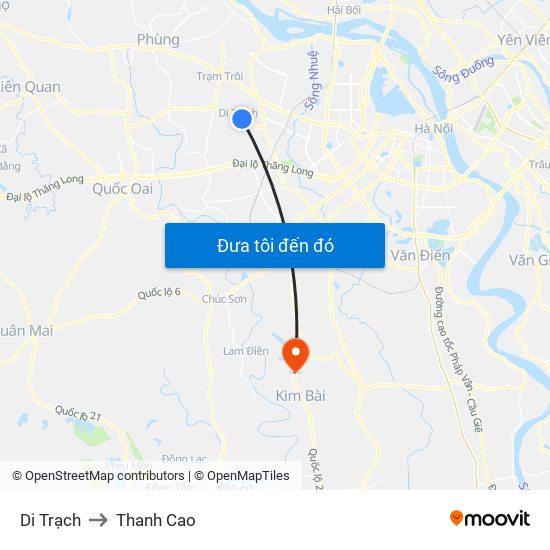 Di Trạch to Thanh Cao map
