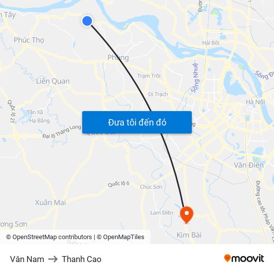 Vân Nam to Thanh Cao map