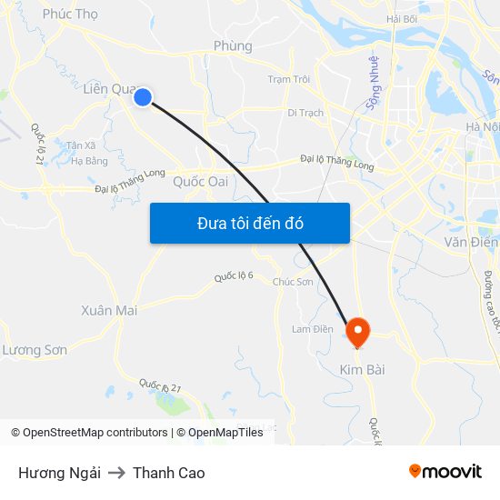 Hương Ngải to Thanh Cao map