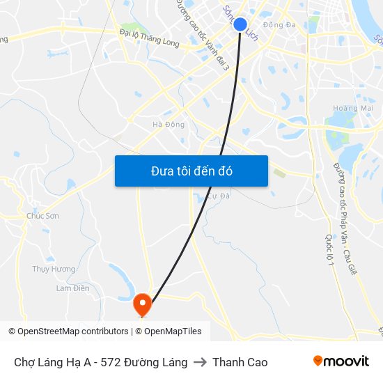 Chợ Láng Hạ A - 572 Đường Láng to Thanh Cao map