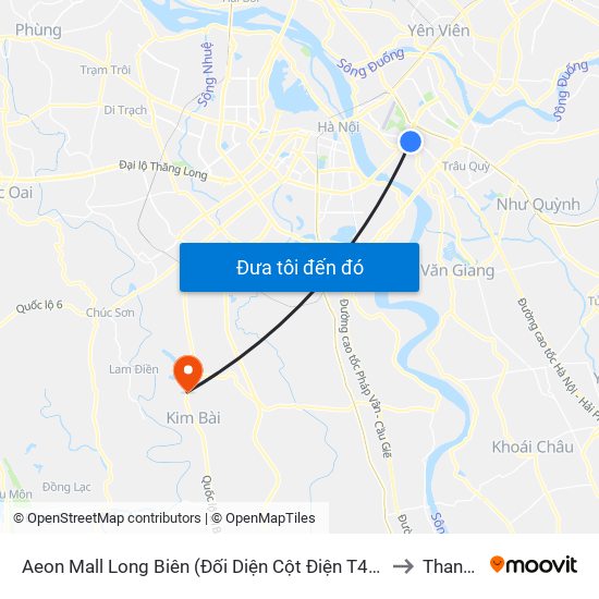 Aeon Mall Long Biên (Đối Diện Cột Điện T4a/2a-B Đường Cổ Linh) to Thanh Cao map