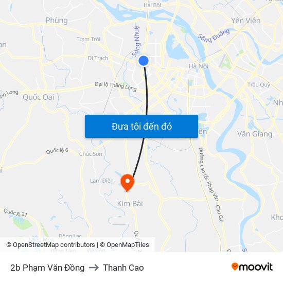 2b Phạm Văn Đồng to Thanh Cao map