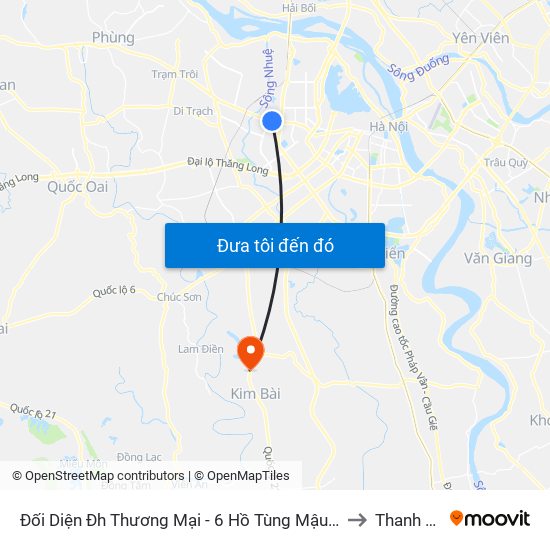 Đối Diện Đh Thương Mại - 6 Hồ Tùng Mậu (Cột Sau) to Thanh Cao map