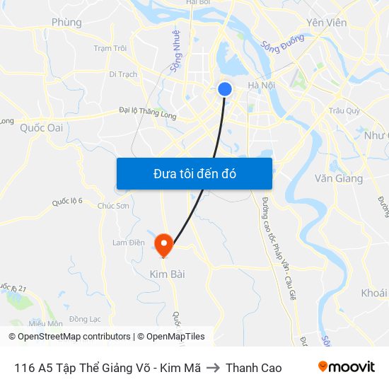 116 A5 Tập Thể Giảng Võ - Kim Mã to Thanh Cao map