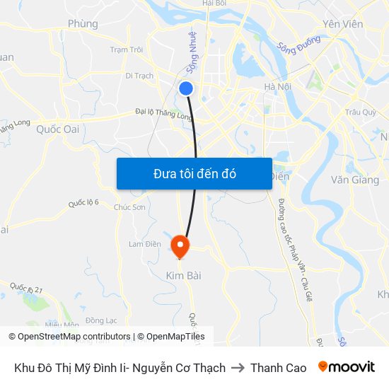 Khu Đô Thị Mỹ Đình Ii- Nguyễn Cơ Thạch to Thanh Cao map