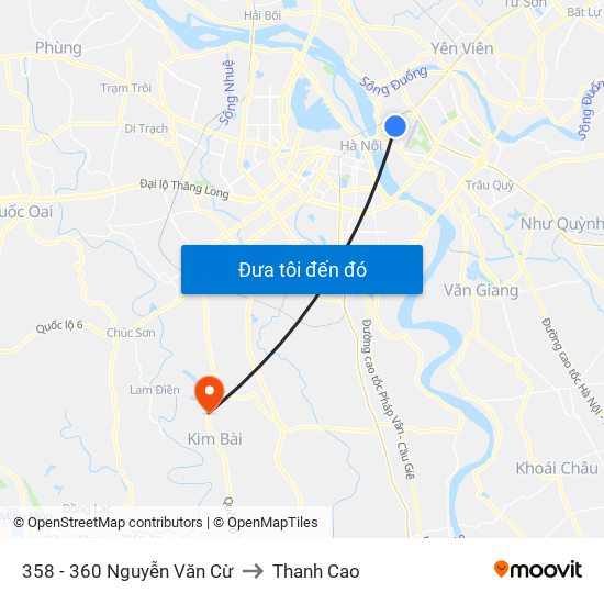 358 - 360 Nguyễn Văn Cừ to Thanh Cao map