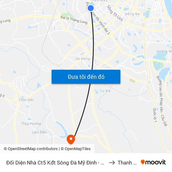 Đối Diện Nhà Ct5 Kđt Sông Đà Mỹ Đình - Phạm Hùng to Thanh Cao map