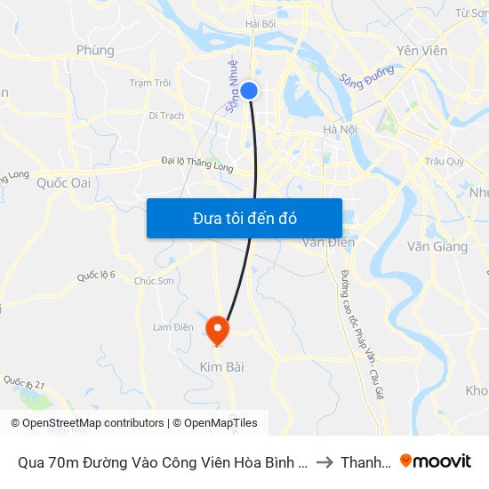 Qua 70m Đường Vào Công Viên Hòa Bình - Phạm Văn Đồng to Thanh Cao map