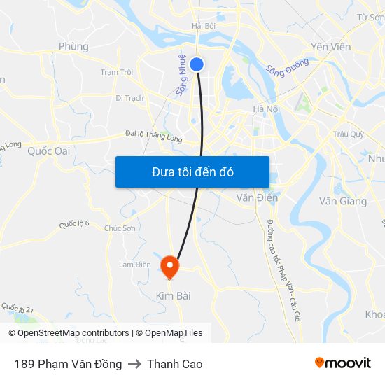 189 Phạm Văn Đồng to Thanh Cao map