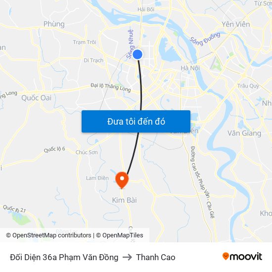Đối Diện 36a Phạm Văn Đồng to Thanh Cao map