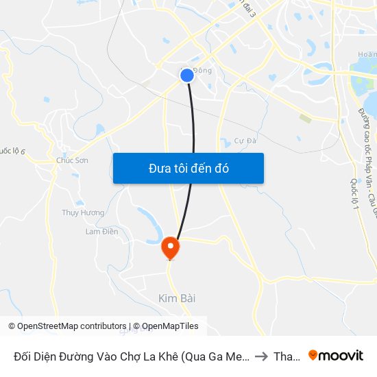 Đối Diện Đường Vào Chợ La Khê (Qua Ga Metro La Khê) - 405 Quang Trung (Hà Đông) to Thanh Cao map