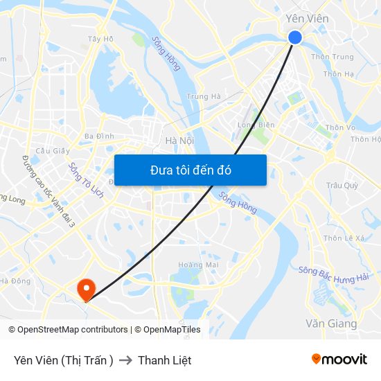 Yên Viên (Thị Trấn ) to Thanh Liệt map