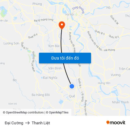 Đại Cường to Thanh Liệt map