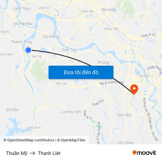 Thuần Mỹ to Thanh Liệt map