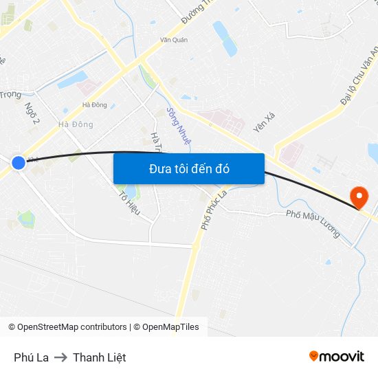 Phú La to Thanh Liệt map