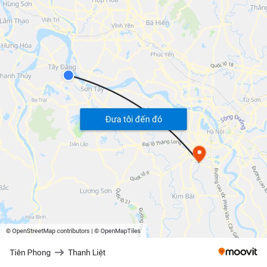 Tiên Phong to Thanh Liệt map