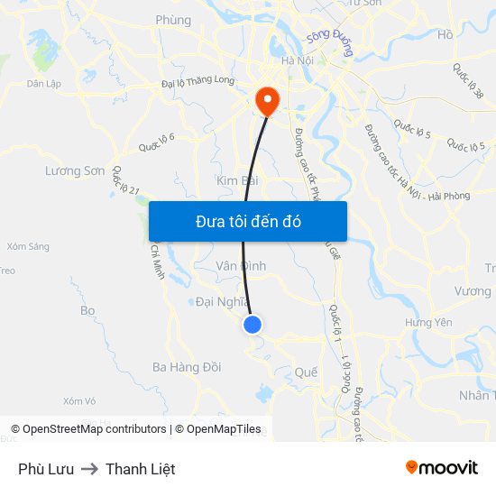 Phù Lưu to Thanh Liệt map