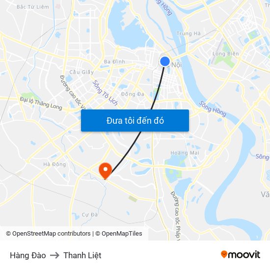 Hàng Đào to Thanh Liệt map