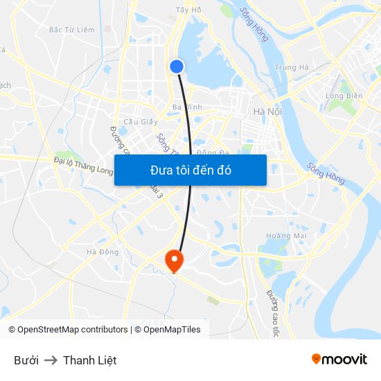 Bưởi to Thanh Liệt map
