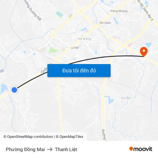 Phường Đồng Mai to Thanh Liệt map