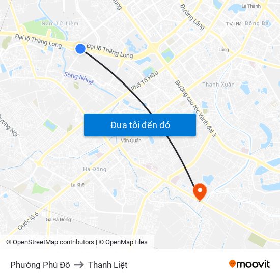Phường Phú Đô to Thanh Liệt map