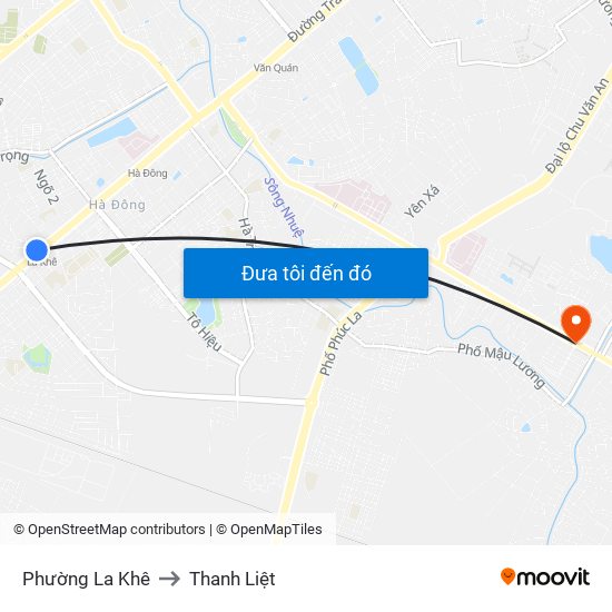 Phường La Khê to Thanh Liệt map