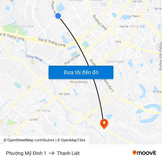 Phường Mỹ Đình 1 to Thanh Liệt map