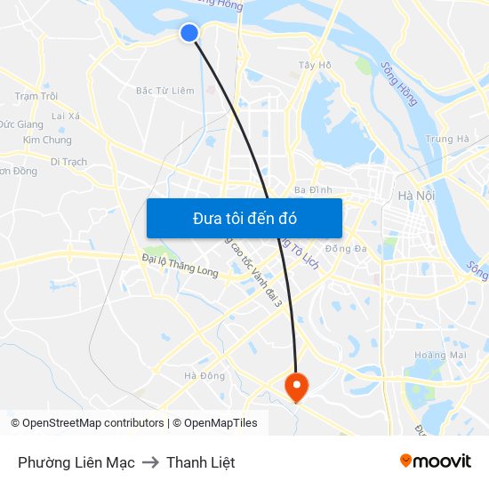 Phường Liên Mạc to Thanh Liệt map