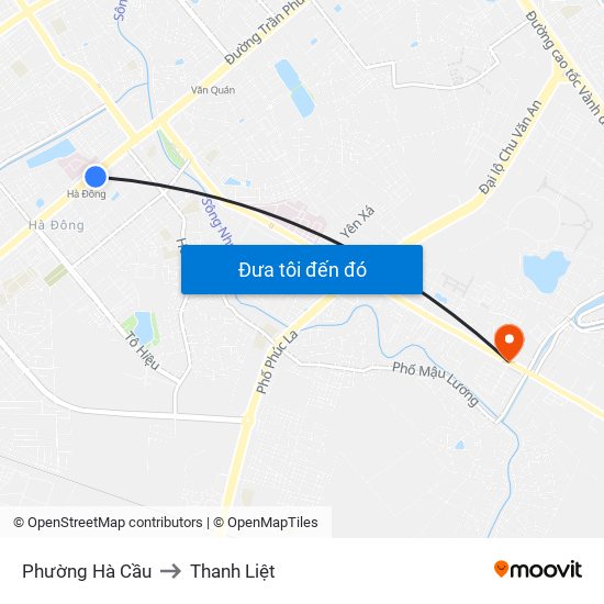 Phường Hà Cầu to Thanh Liệt map
