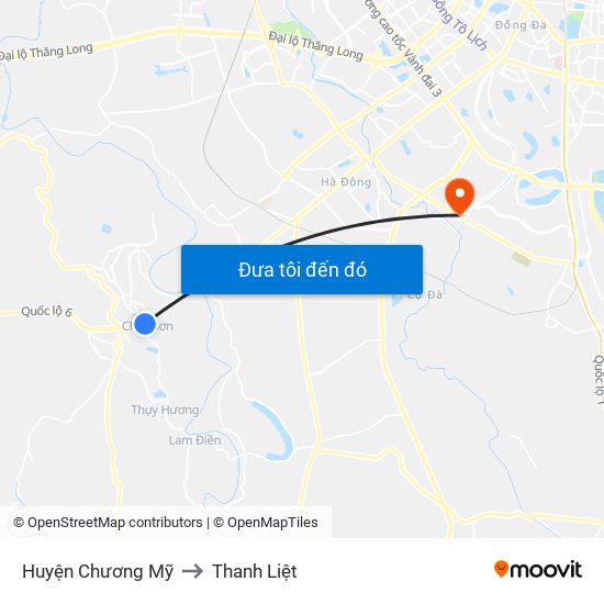 Huyện Chương Mỹ to Thanh Liệt map