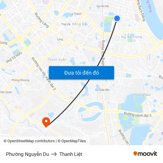 Phường Nguyễn Du to Thanh Liệt map