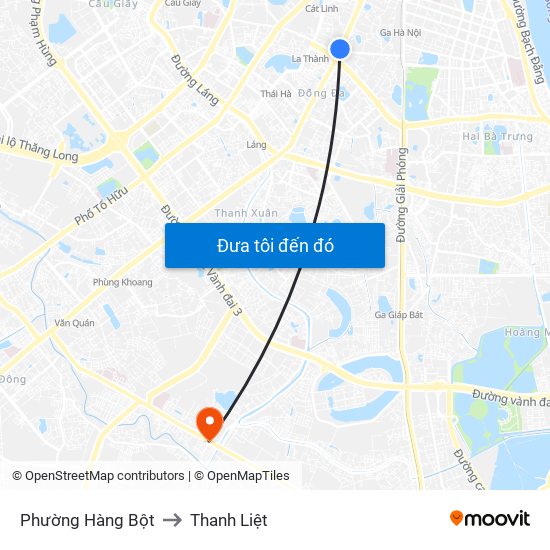 Phường Hàng Bột to Thanh Liệt map