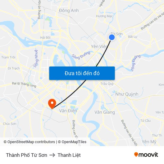 Thành Phố Từ Sơn to Thanh Liệt map