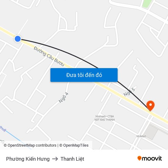 Phường Kiến Hưng to Thanh Liệt map