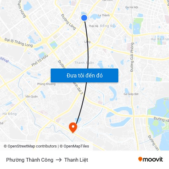 Phường Thành Công to Thanh Liệt map
